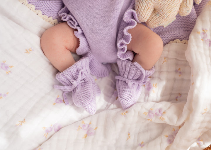 Knitted Booties | Pastel Lilac