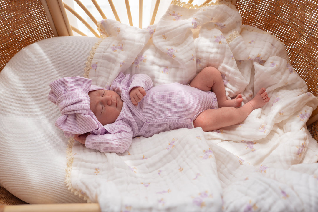 Kimono Onesie | Pastel Lilac Waffle