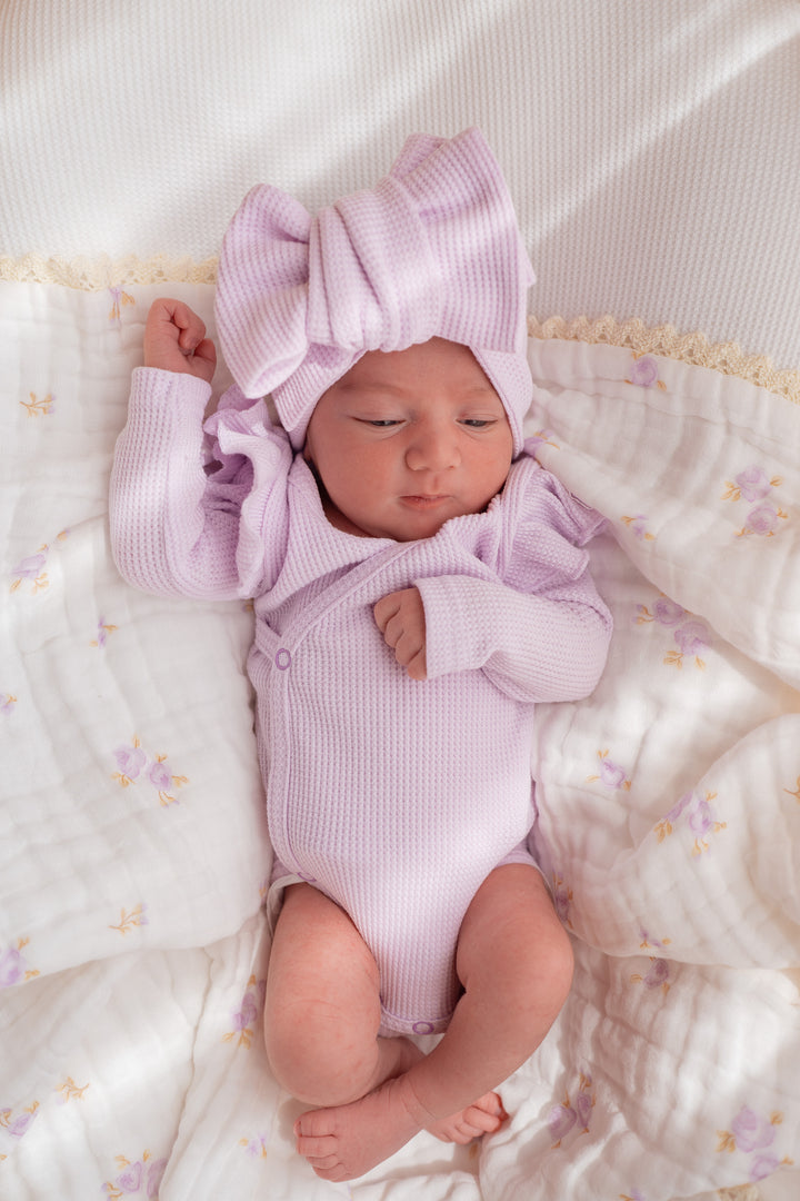 Kimono Onesie | Pastel Lilac Waffle