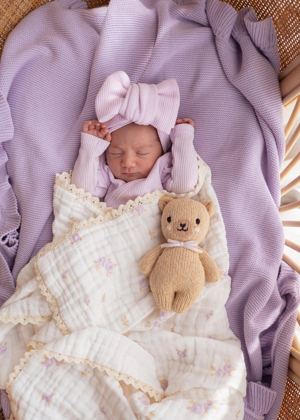 Gauze Lace Blanket | Lilac Floral