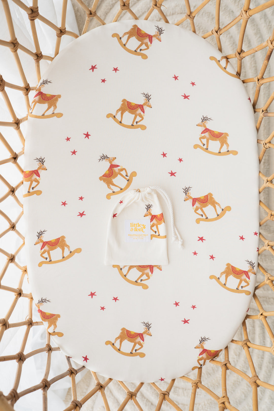 Bassinet Sheet | Rocking Reindeer | PRE-ORDER