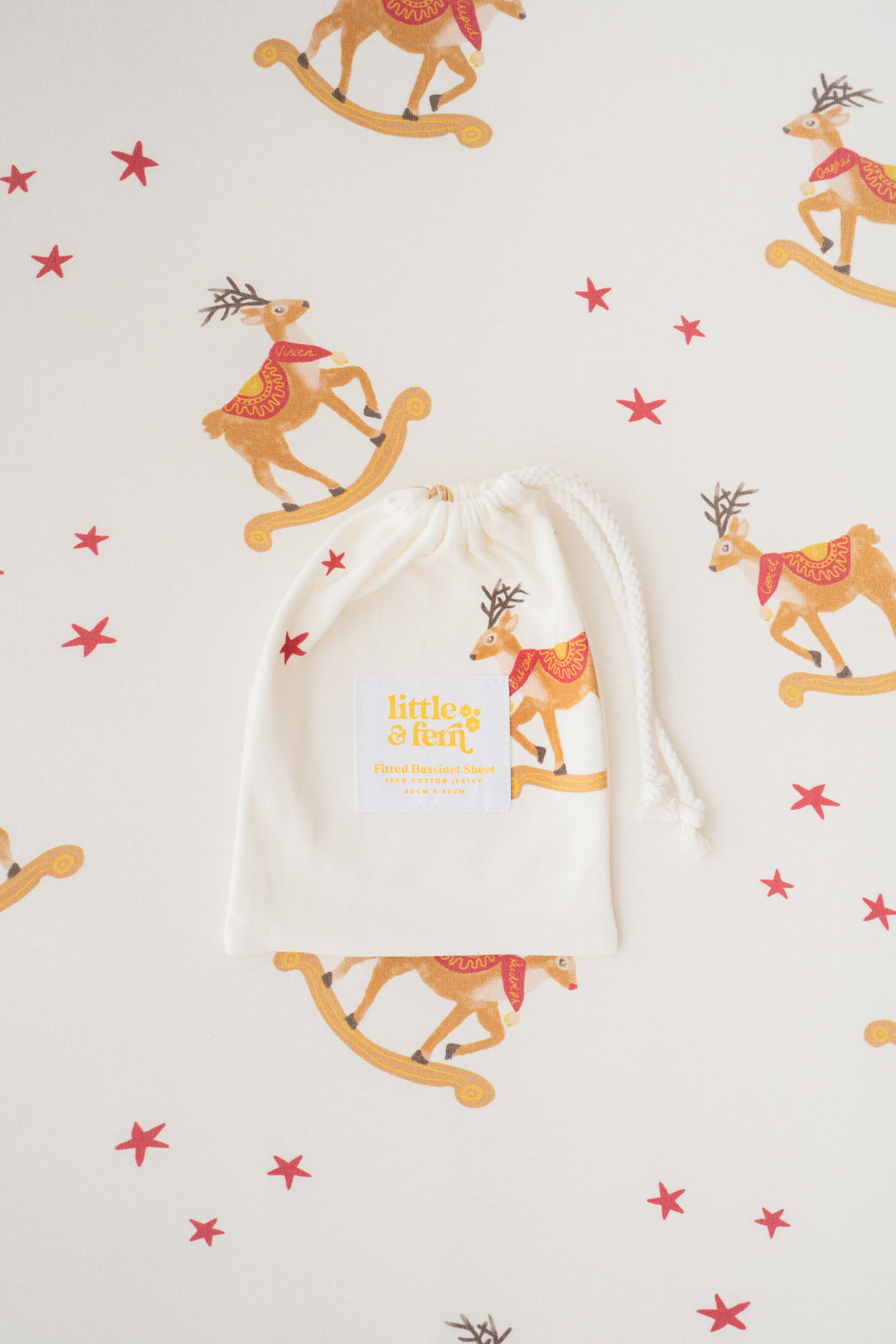 Bassinet Sheet | Rocking Reindeer | PRE-ORDER