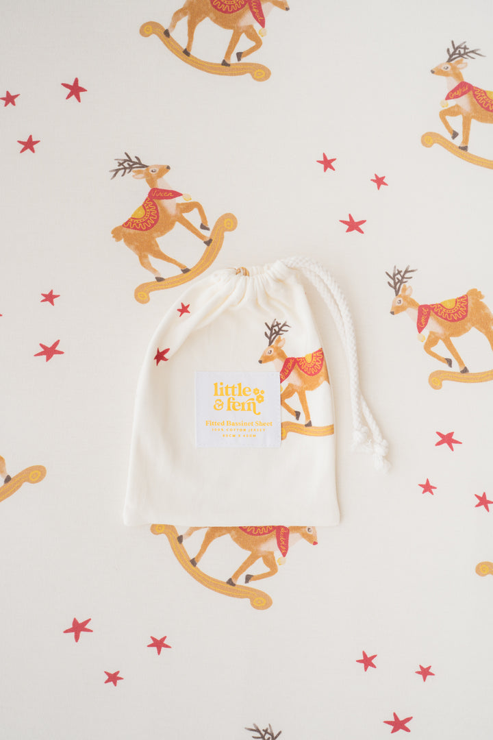 Bassinet Sheet | Rocking Reindeer | PRE-ORDER