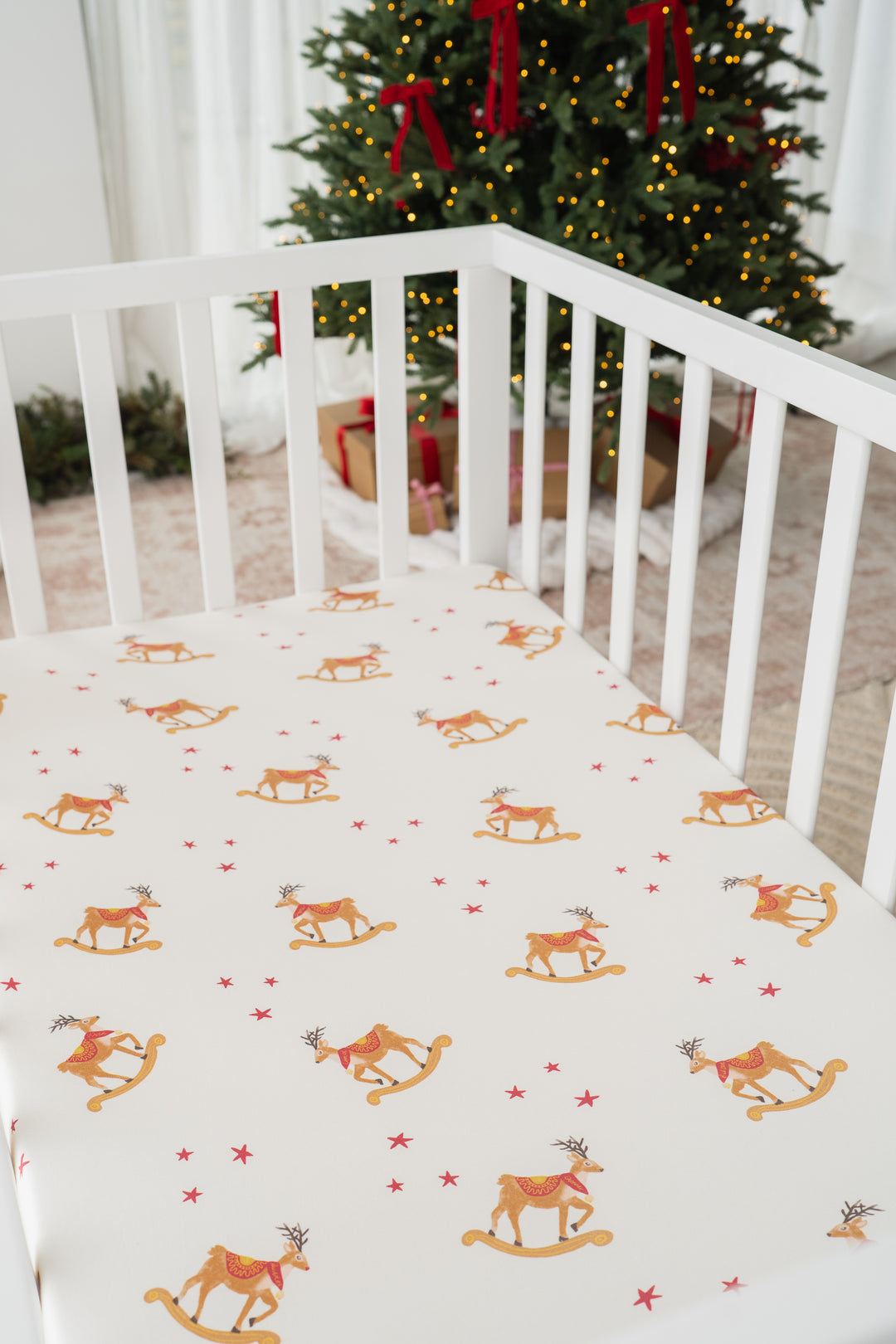 Cot Sheet | Rocking Reindeer | PRE-ORDER