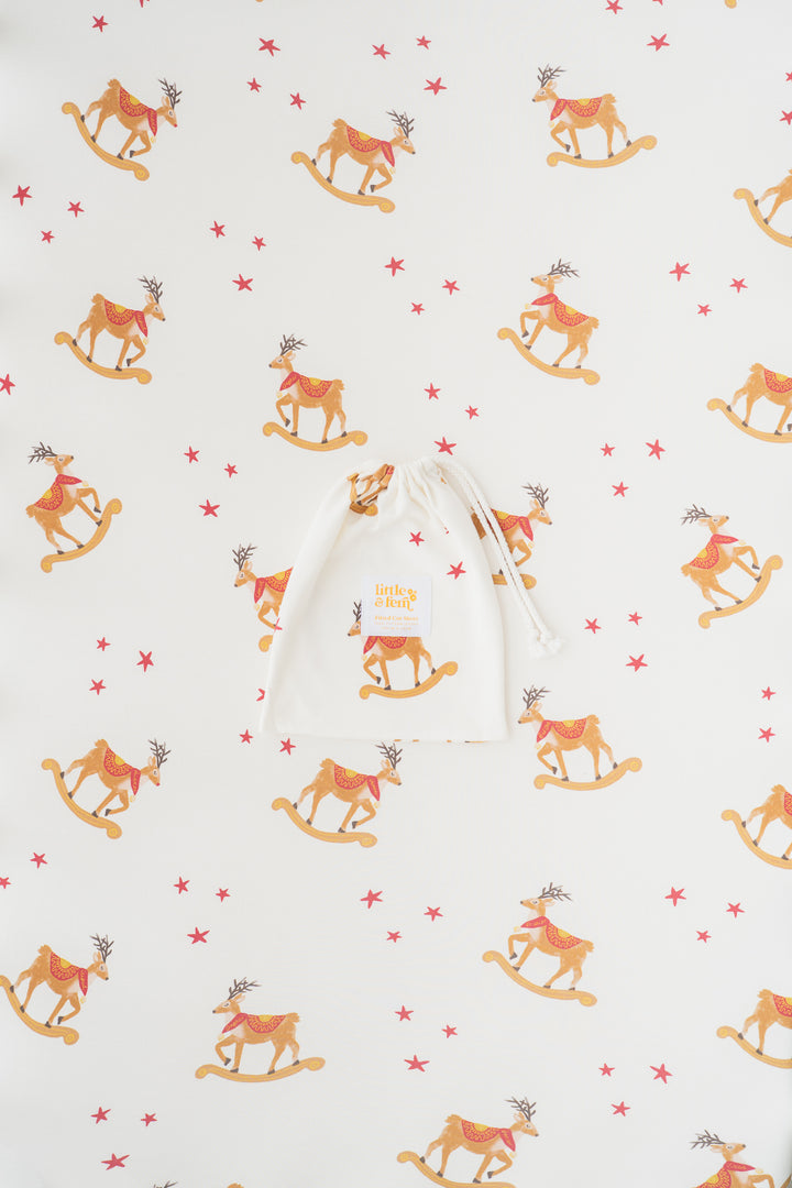 Cot Sheet | Rocking Reindeer | PRE-ORDER