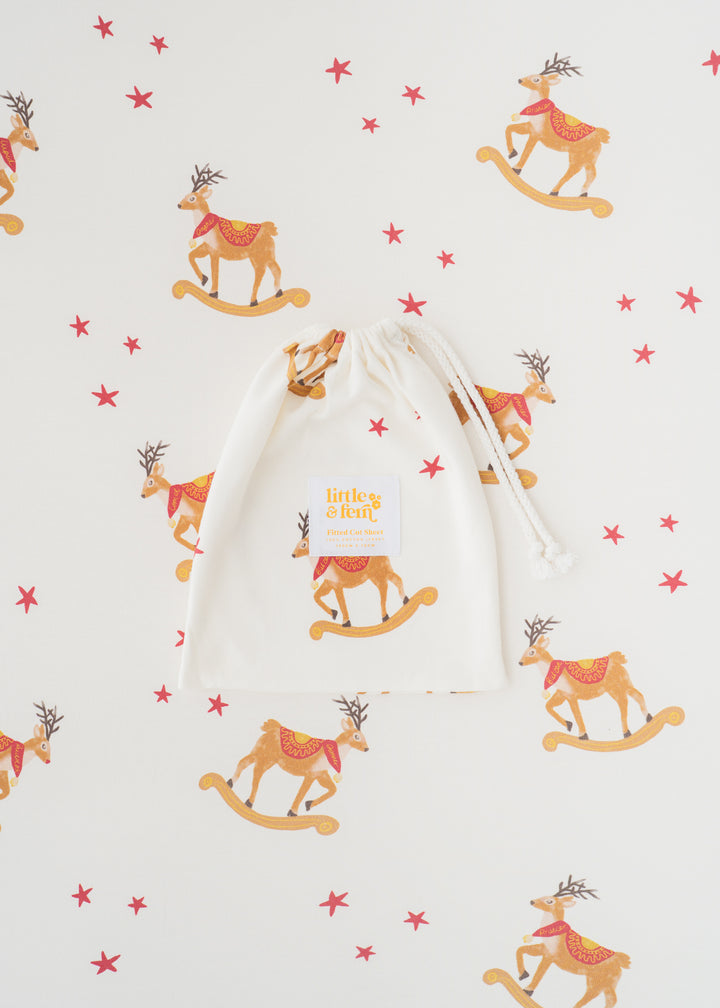 Cot Sheet | Rocking Reindeer | PRE-ORDER