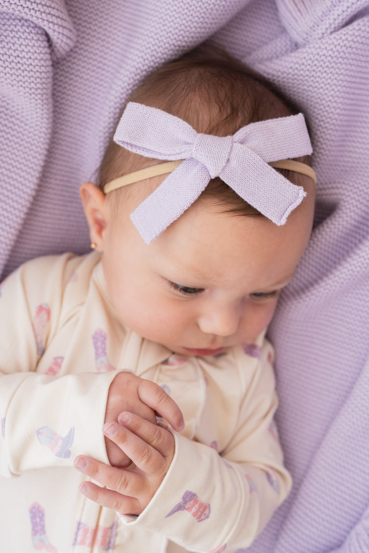 Knit Bow Headband | Pastel Lilac