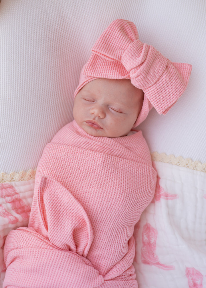 Swaddle Set | Peony Waffle