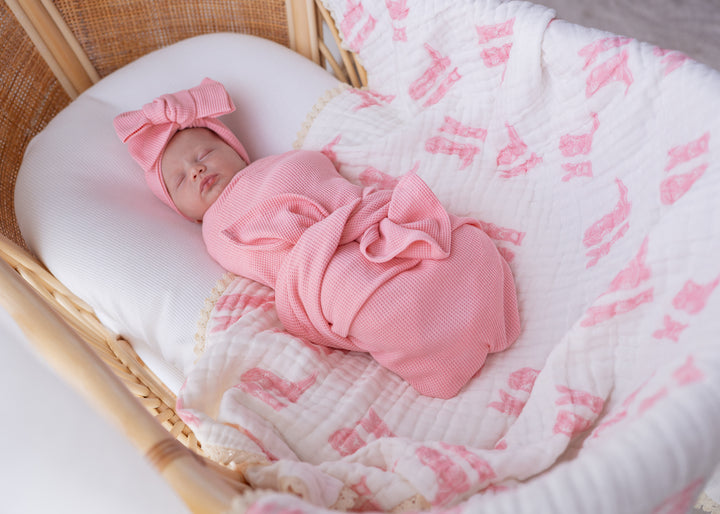 Swaddle Set | Peony Waffle