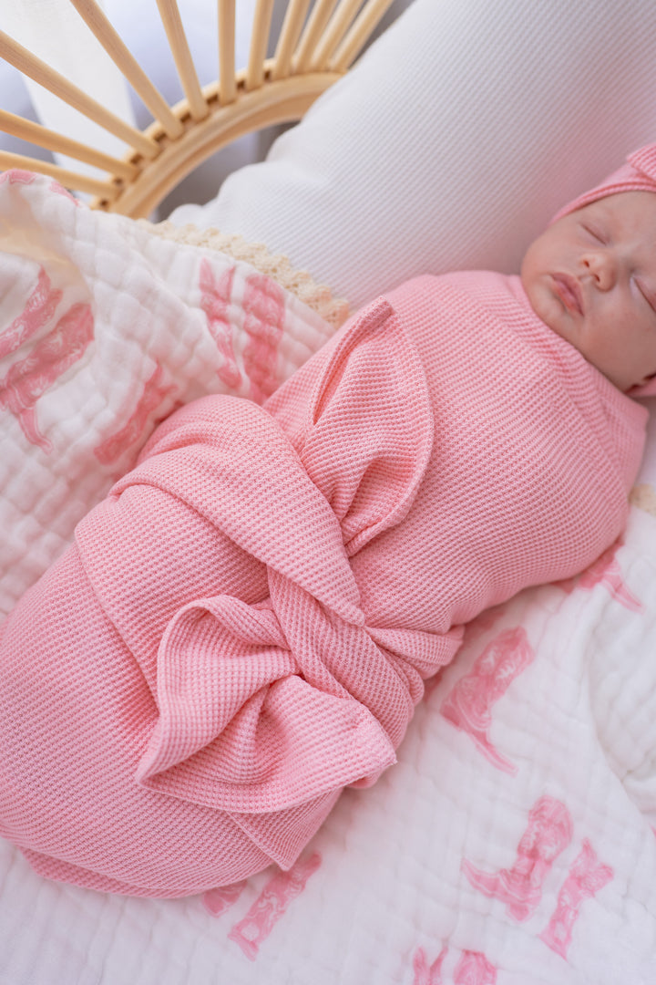 Swaddle Set | Peony Waffle