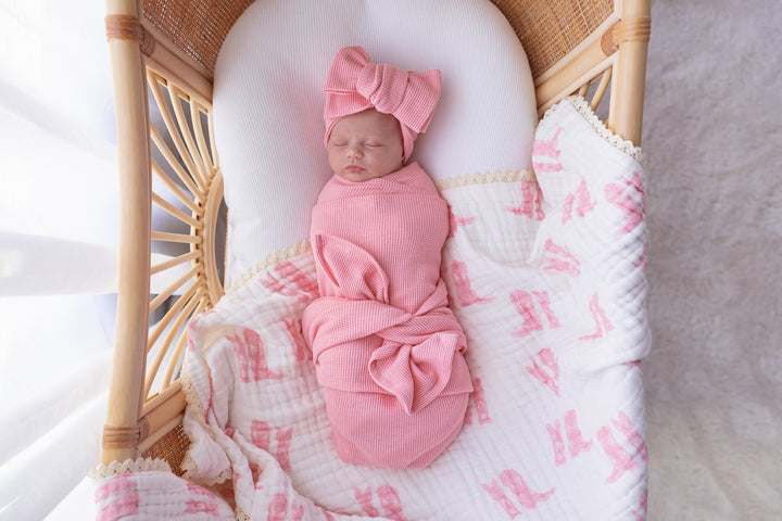 Swaddle Set | Peony Waffle
