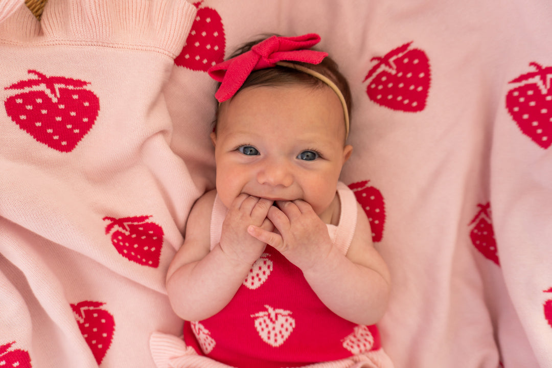 Knit Bow Headband | Raspberry
