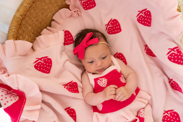 Knit Bow Headband | Raspberry