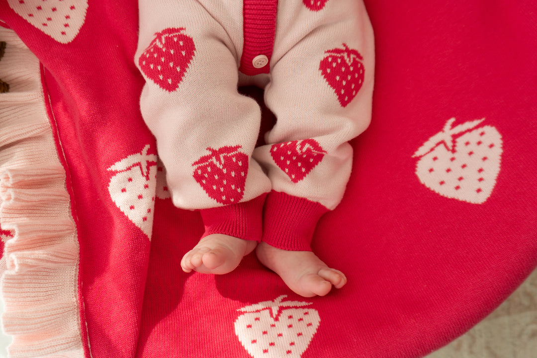 Knit Classic Romper | Strawberry