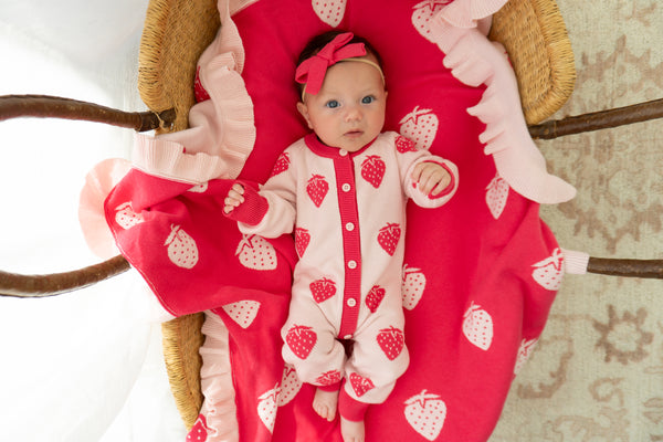 Knit Classic Romper | Strawberries