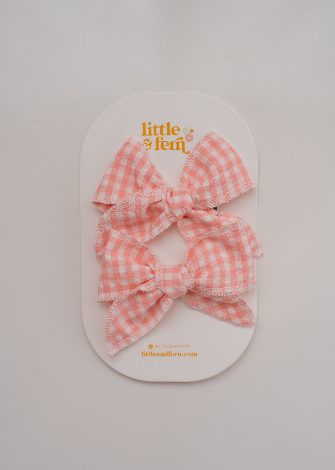 Twin Bow Clips | Pink Gingham