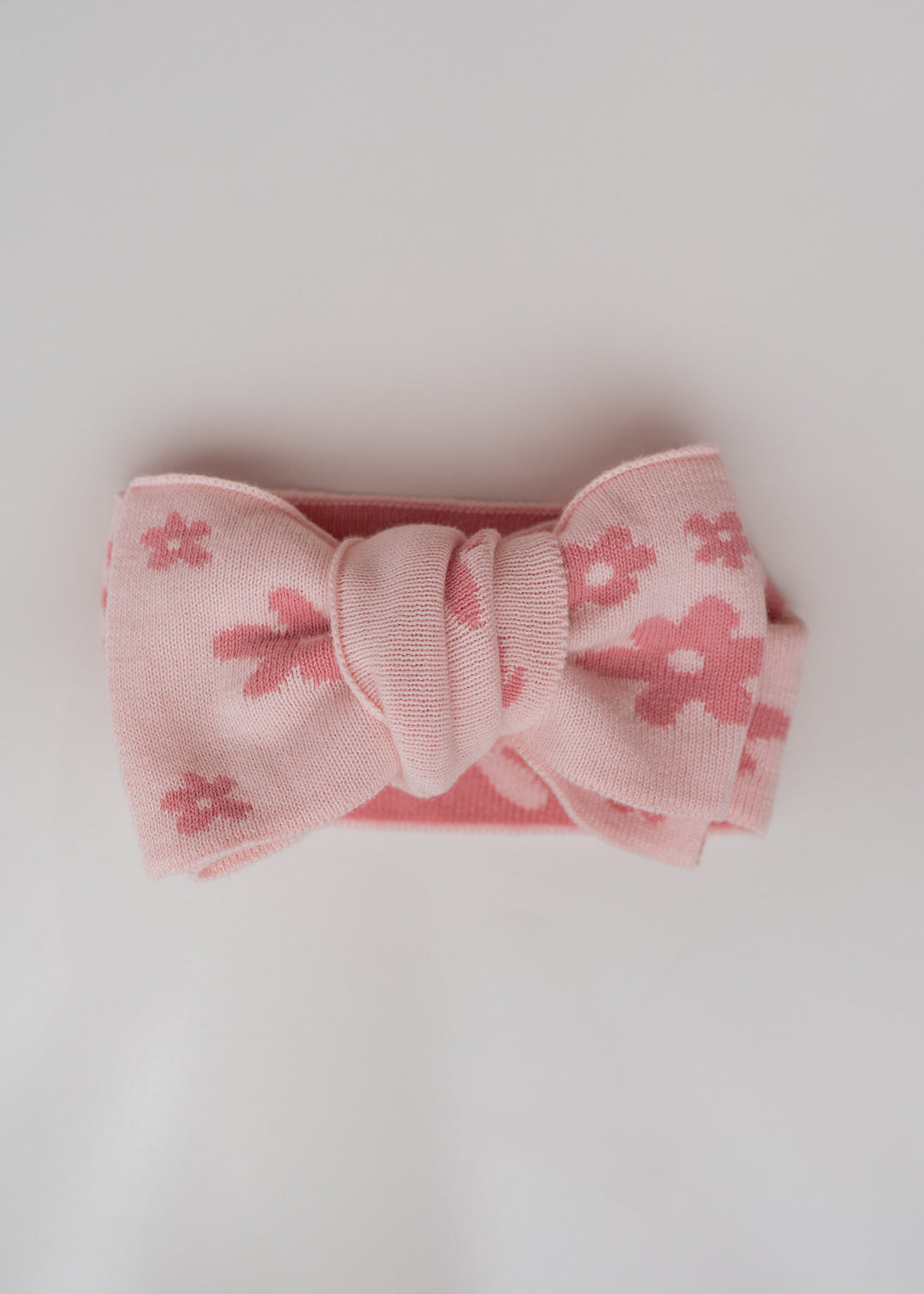 Knitted Oversized Topknot | Daisy Floral Strawberry