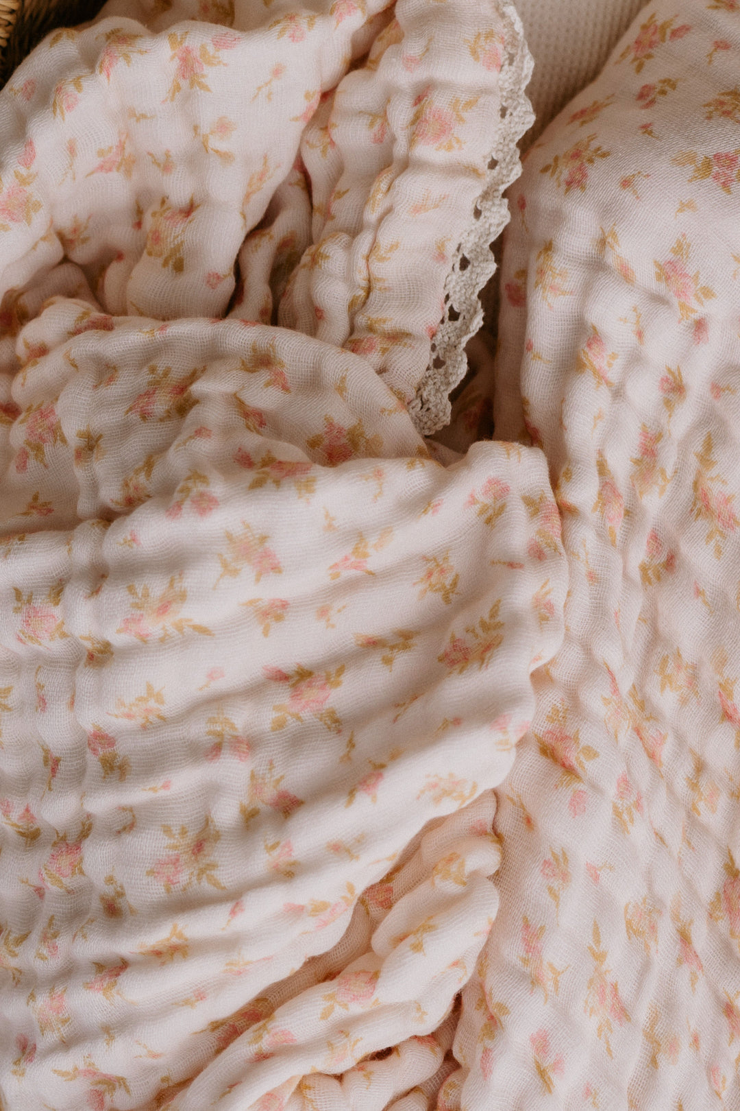Lace Blanket | Cottage Floral Gauze