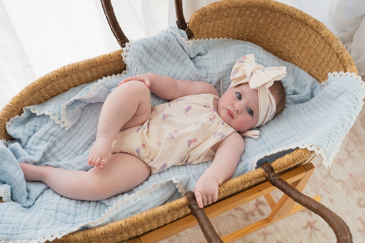 Gauze Lace Blanket | Sky Blue