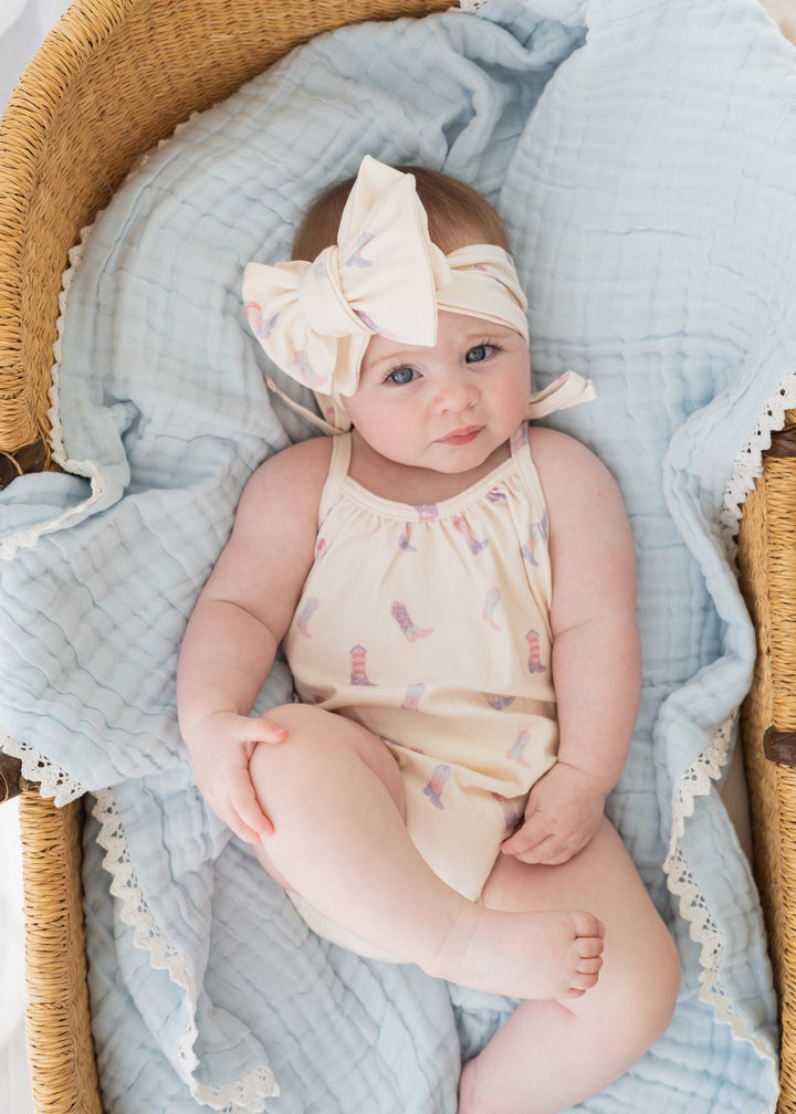 Bubble Romper | Cowgirl Boots