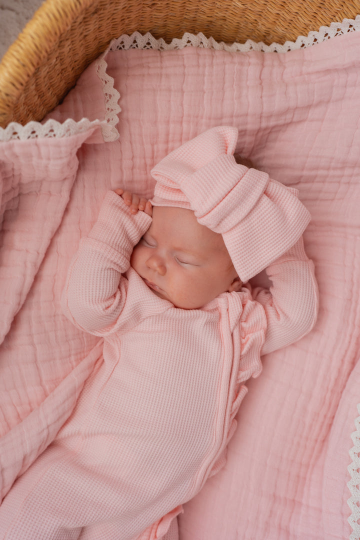 Oversized Topknot | Baby Pink Waffle