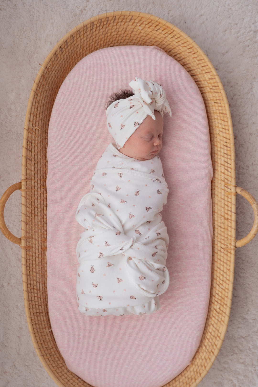 Swaddle Set | Pink Ladybug