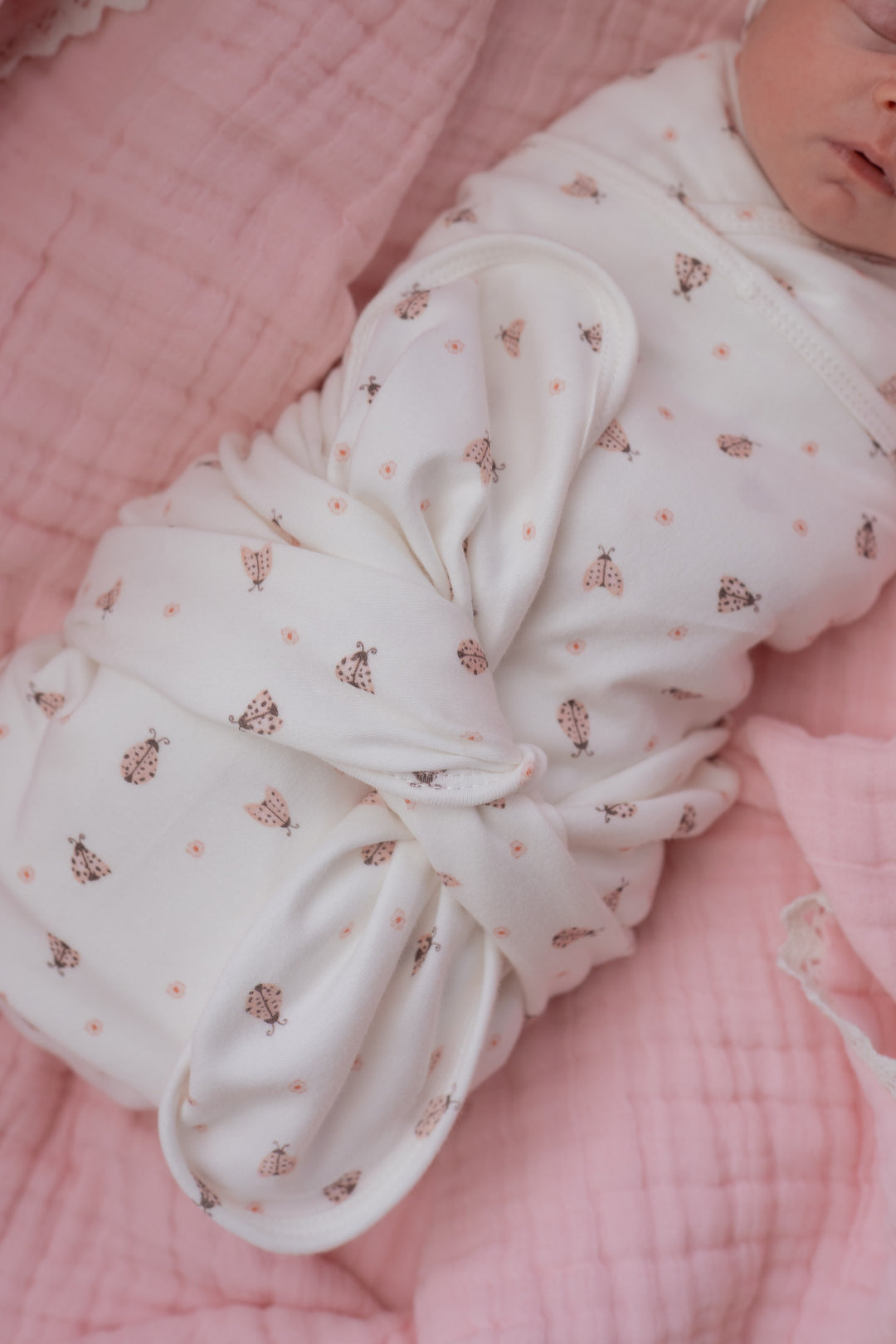 Swaddle Set | Pink Ladybug