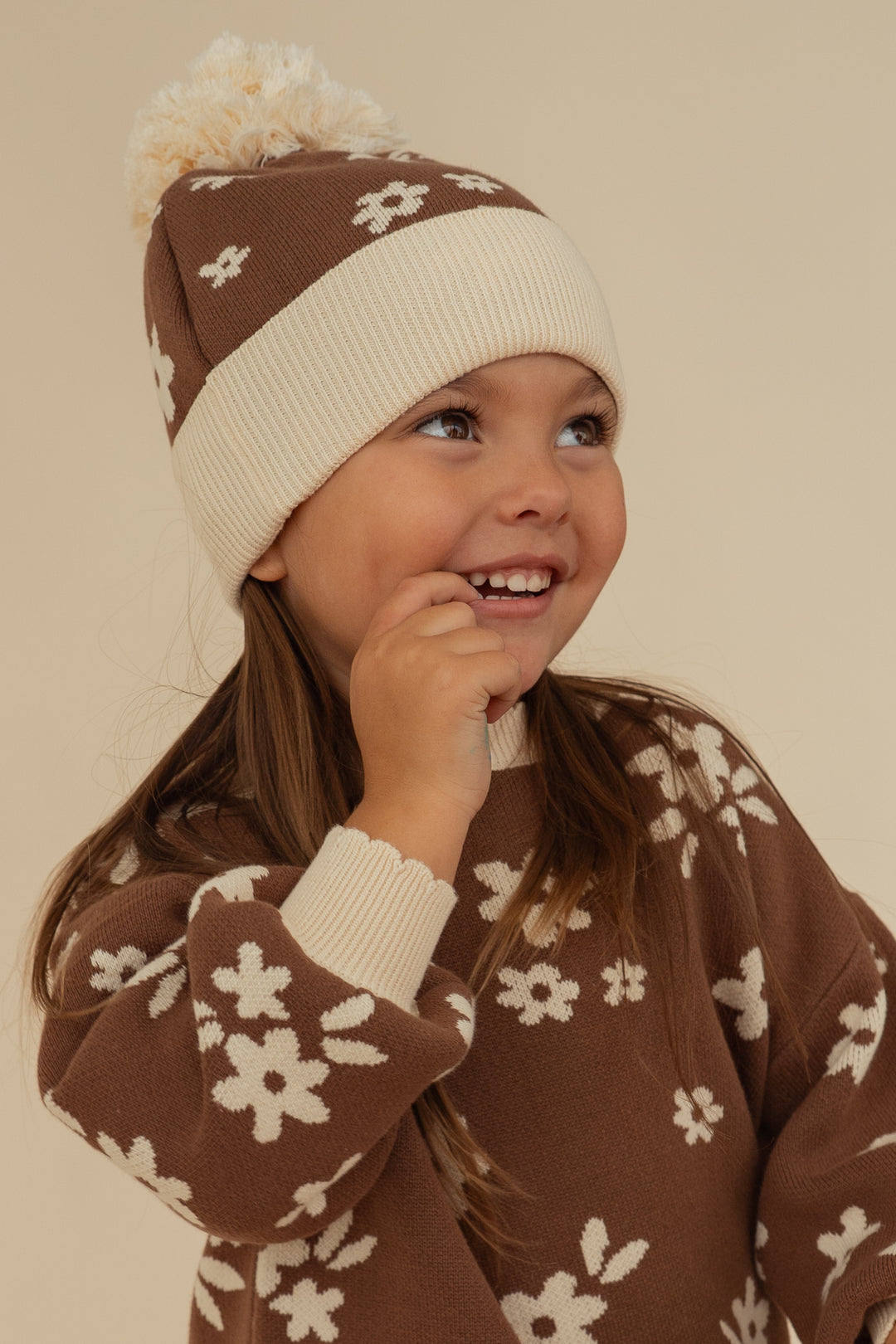 Knit Set | Daisy Floral Chocolate