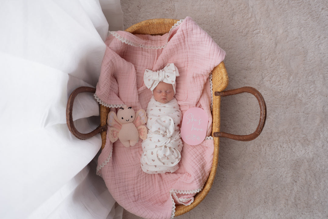 Swaddle Set | Pink Ladybug