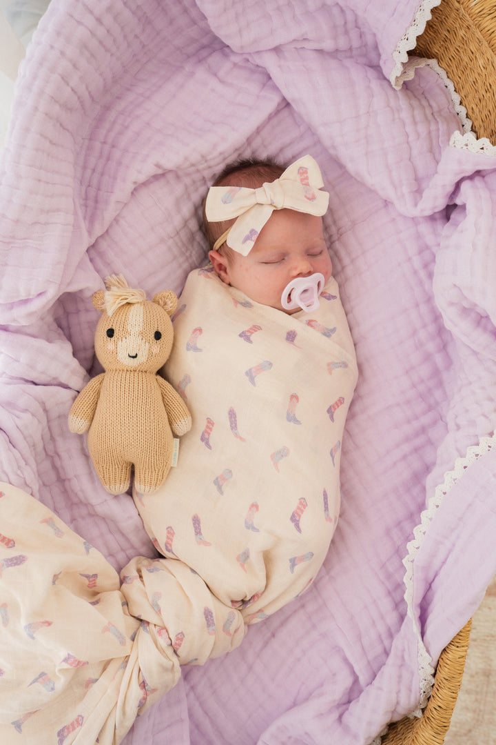 Muslin Swaddle | Cowgirl Boots