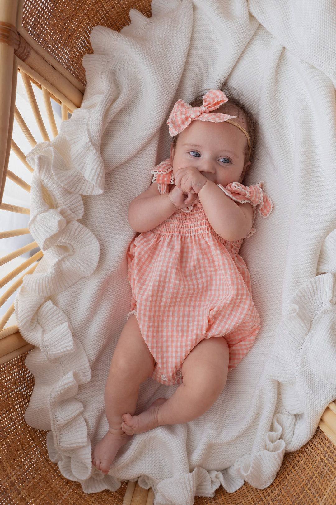 Bow Headband | Pink Gingham