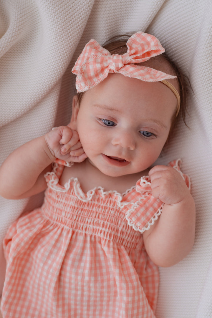 Bow Headband | Pink Gingham