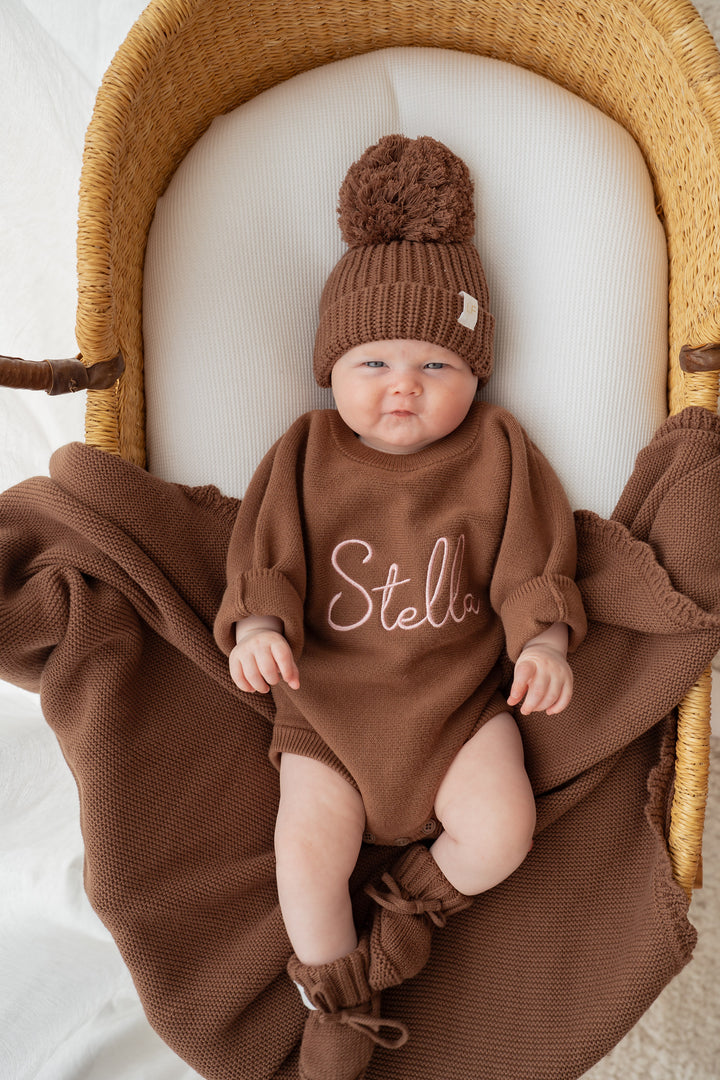 Knit Romper | Chocolate