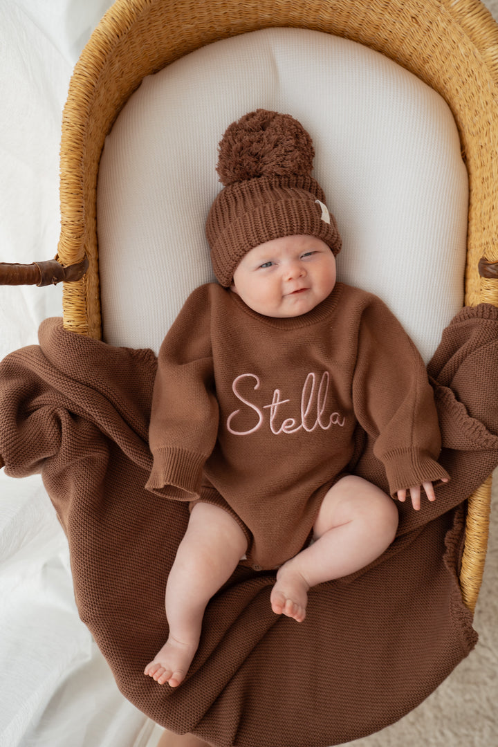 Knit Romper | Chocolate