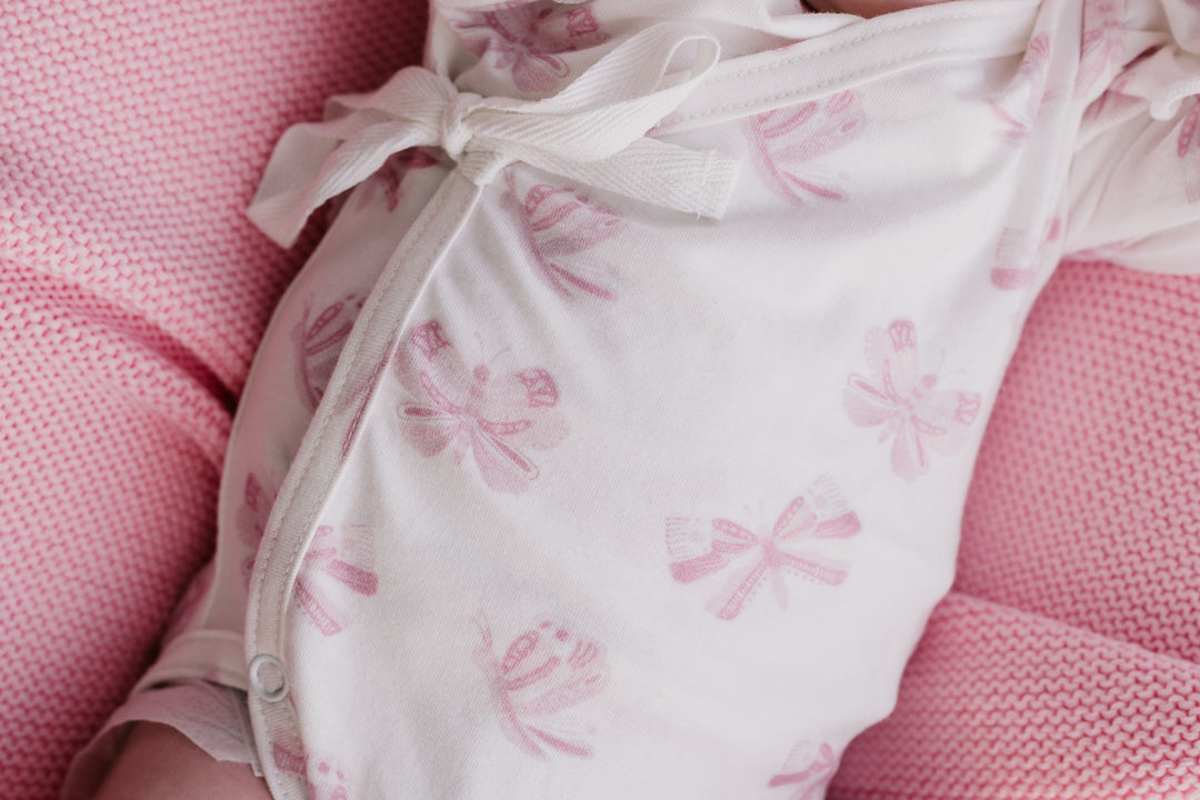 Kimono Onesie | Pink Butterflies