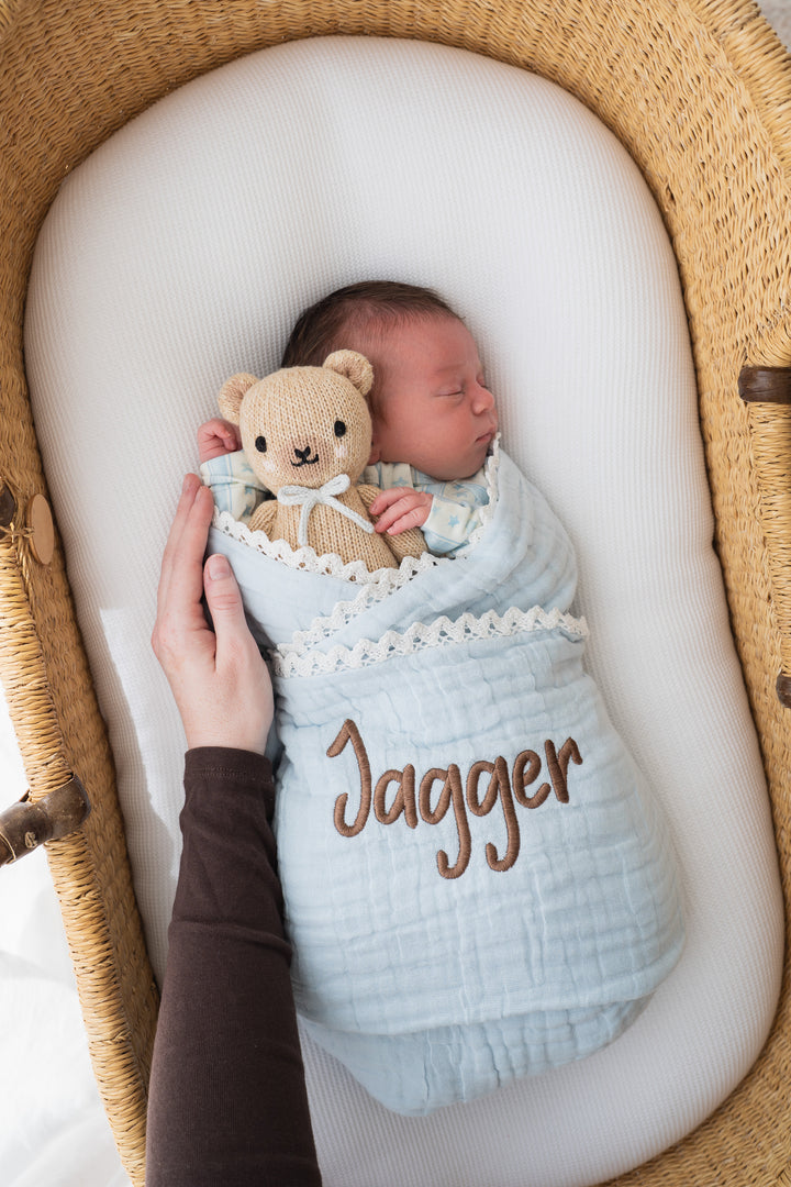 Gauze Lace Blanket | Sky Blue
