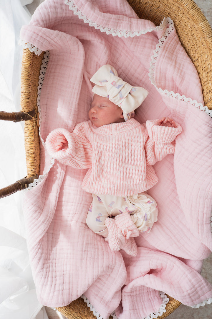 Chunky Knit Jumper | Baby Pink