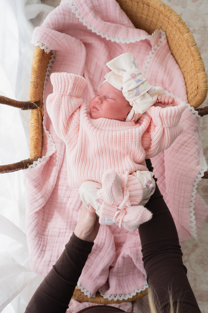 Chunky Knit Jumper | Baby Pink