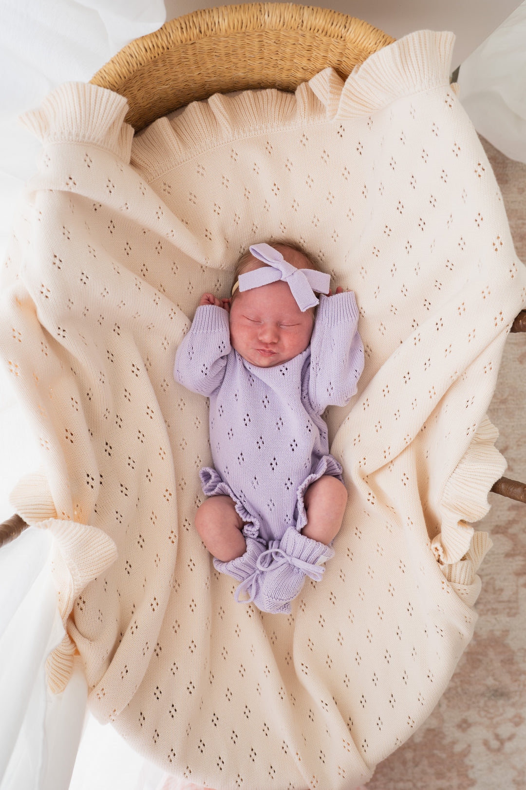 Knit Bow Headband | Pastel Lilac