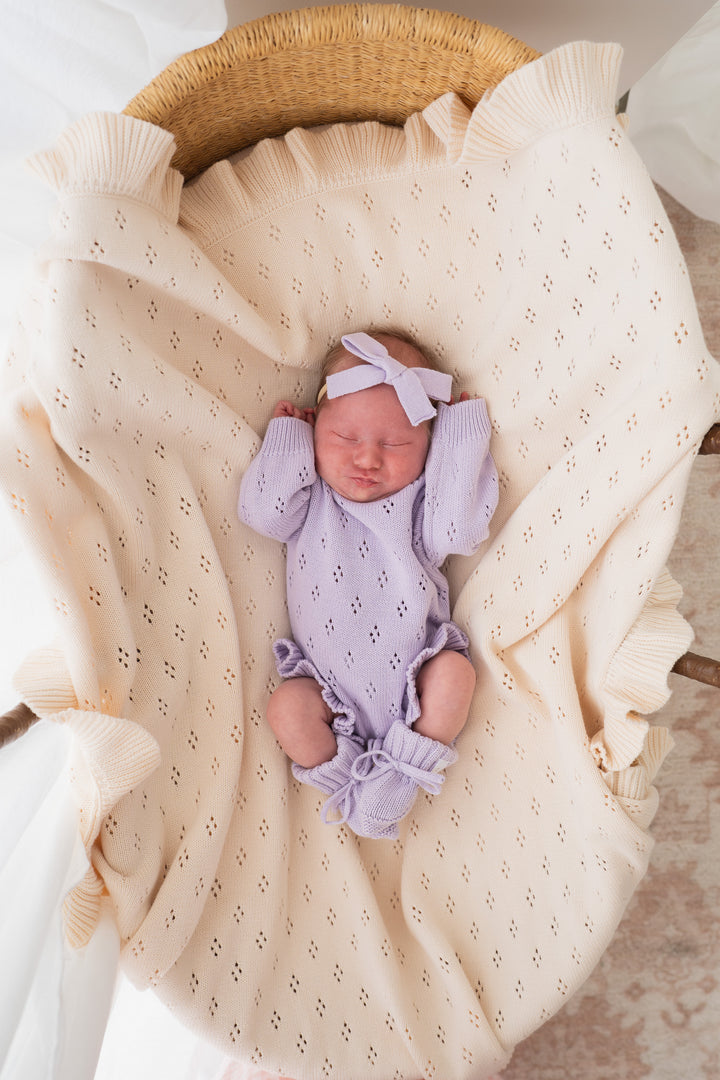 Knit Bow Headband | Pastel Lilac