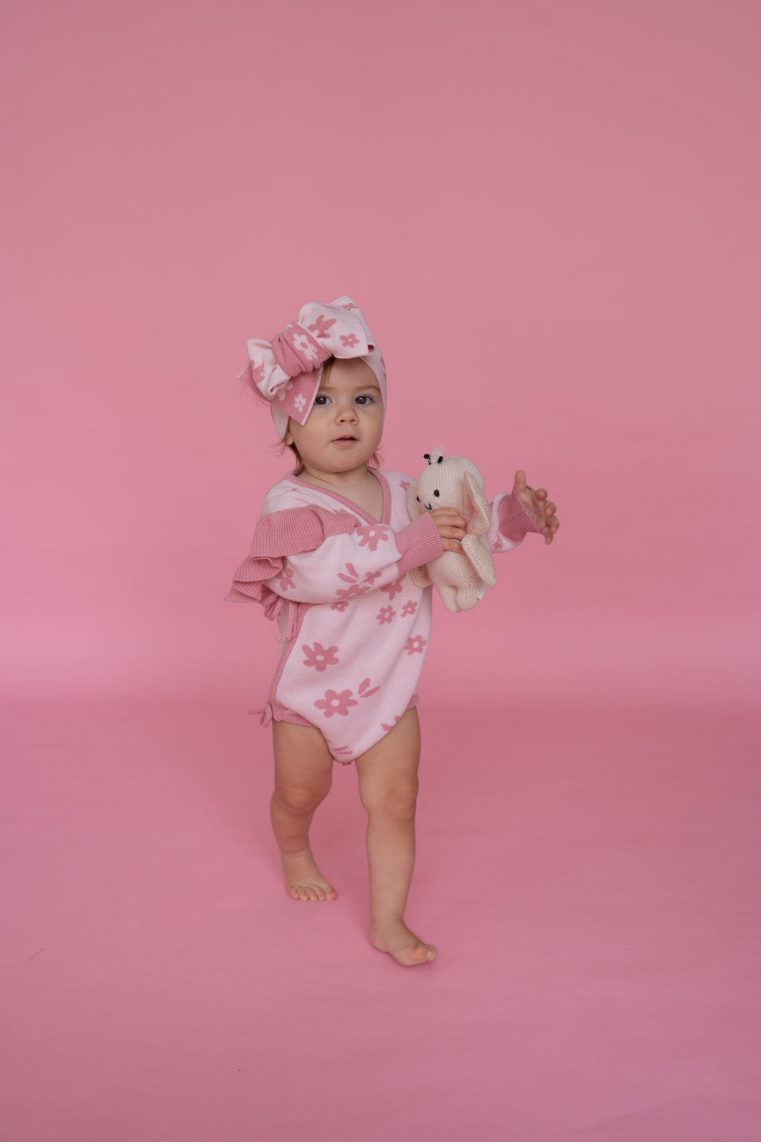 Knit Kimono | Daisy Floral Strawberry