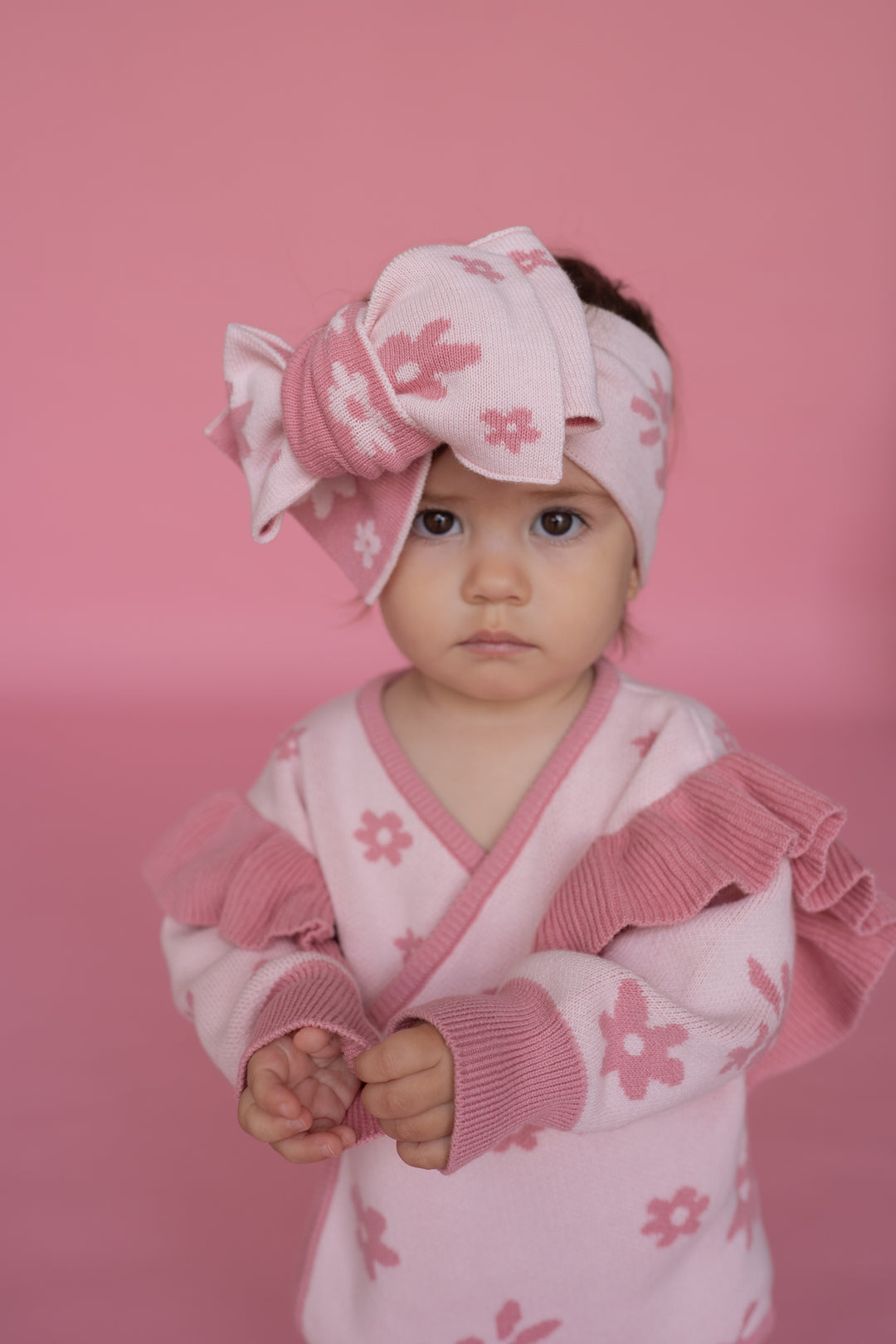 Knit Kimono | Daisy Floral Strawberry