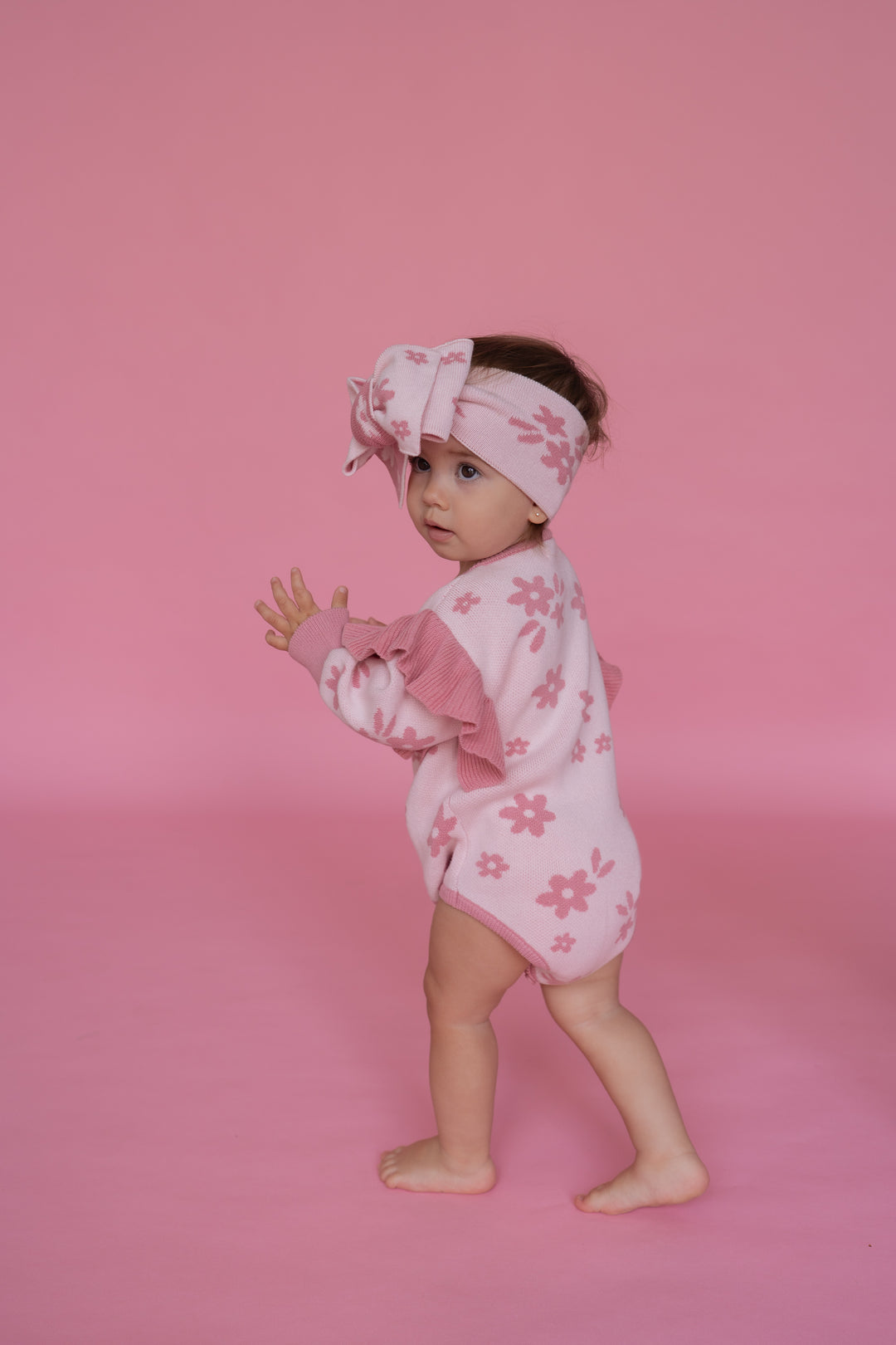 Knit Kimono | Daisy Floral Strawberry