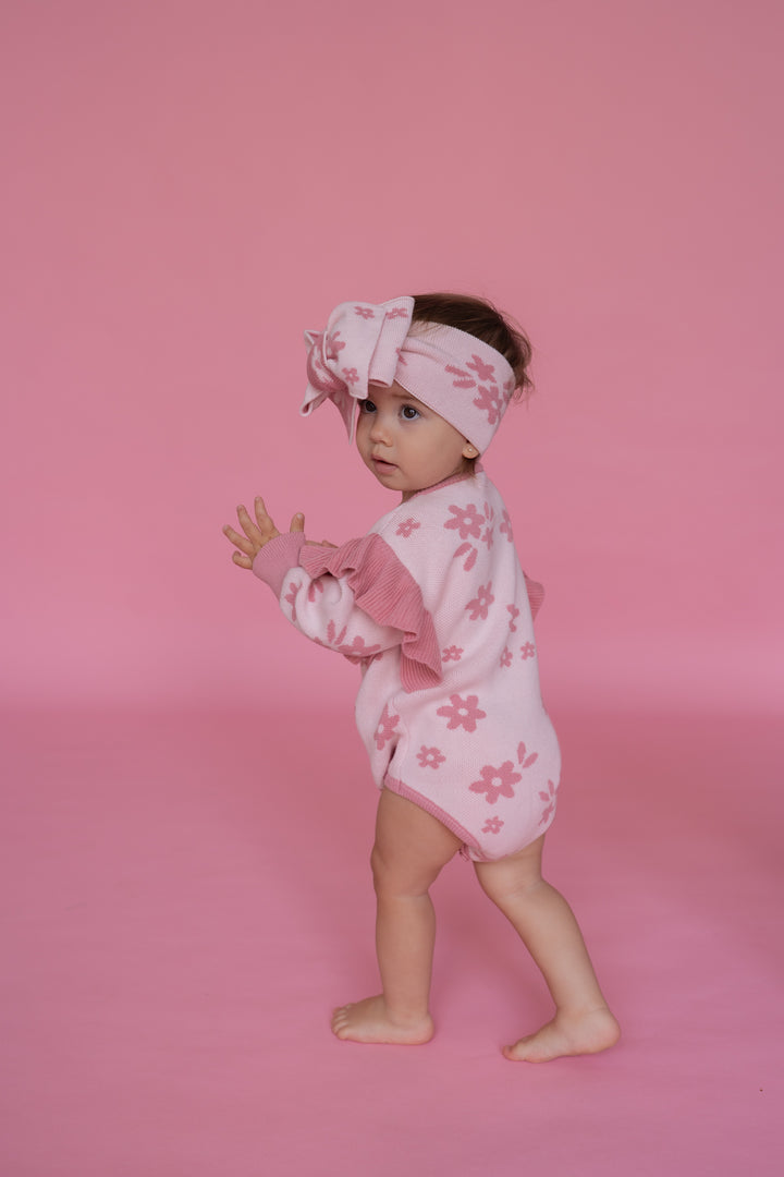 Knit Kimono | Daisy Floral Strawberry