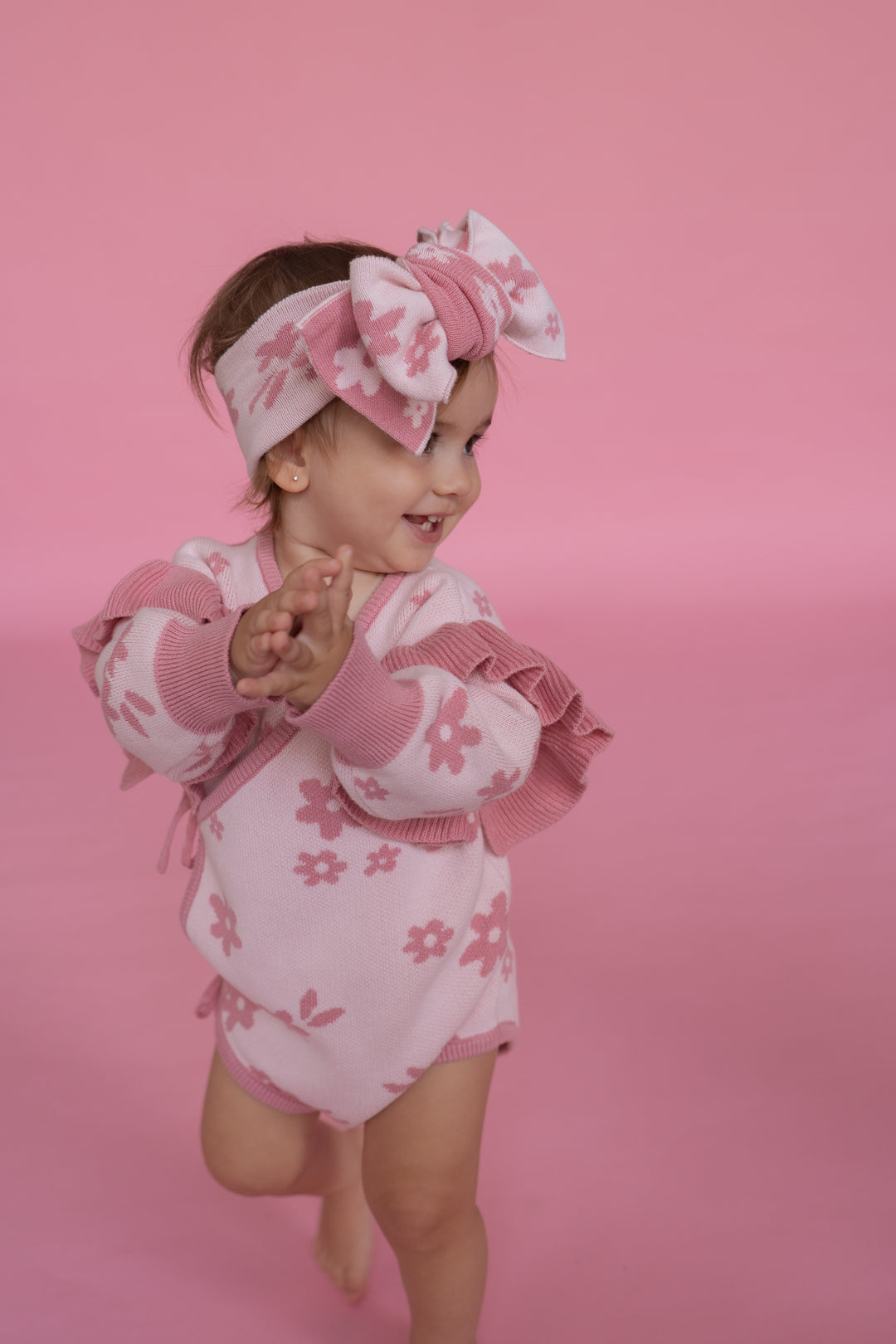 Knit Kimono | Daisy Floral Strawberry