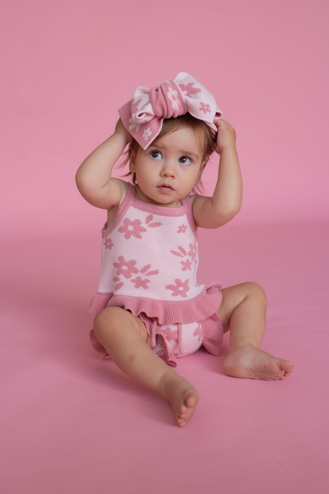 Knit Summer Set | Daisy Floral Strawberry