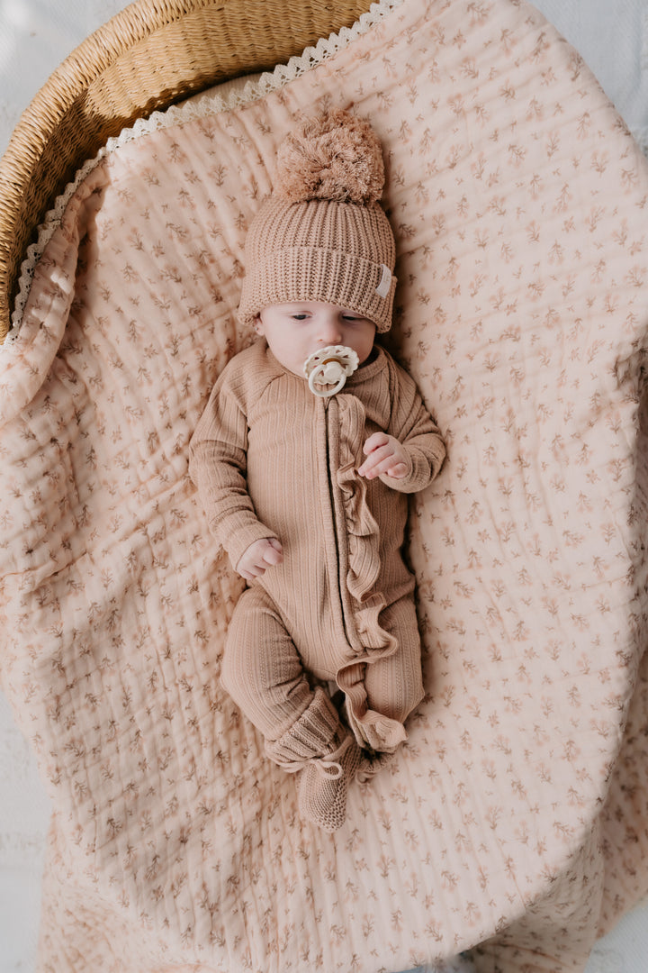 Gauze Lace Blanket | Paisley Coffee