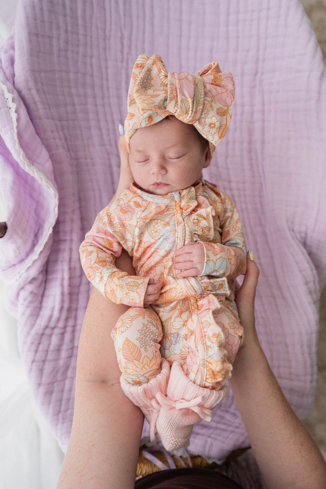 Frill Zip Romper | Pastel Bloom