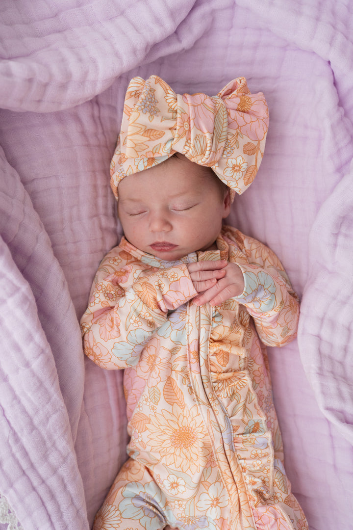 Frill Zip Romper | Pastel Bloom