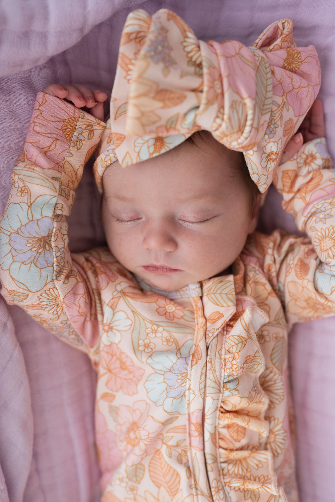 Frill Zip Romper | Pastel Bloom